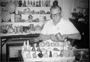 Al Malone in his home shop, 1980's